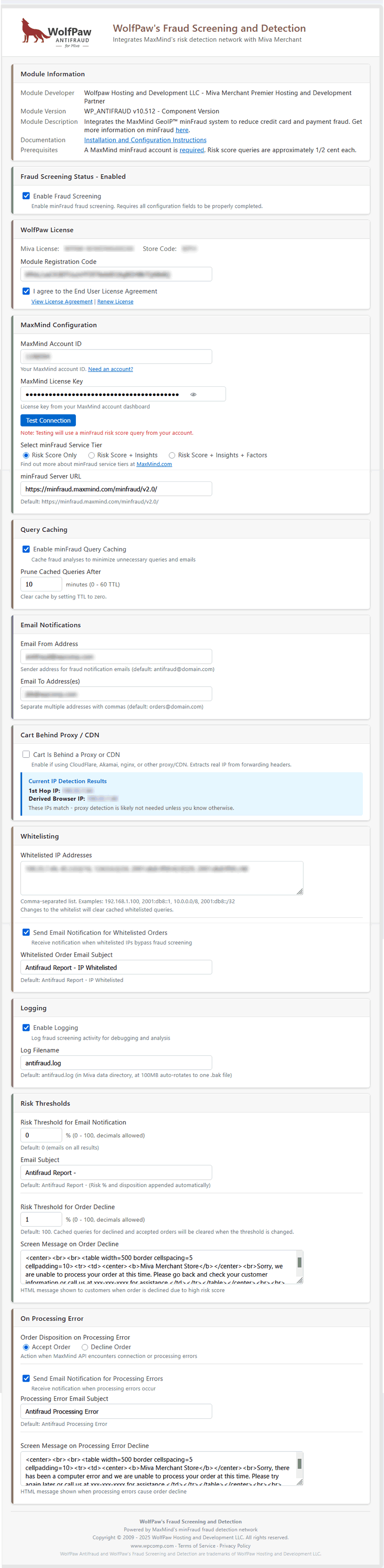 Configuration Screen