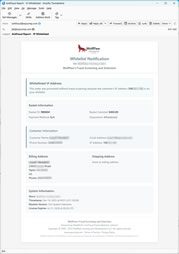 Whitelisted Order Email