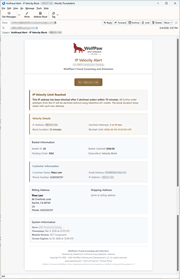 Velocity Blocked Order Email