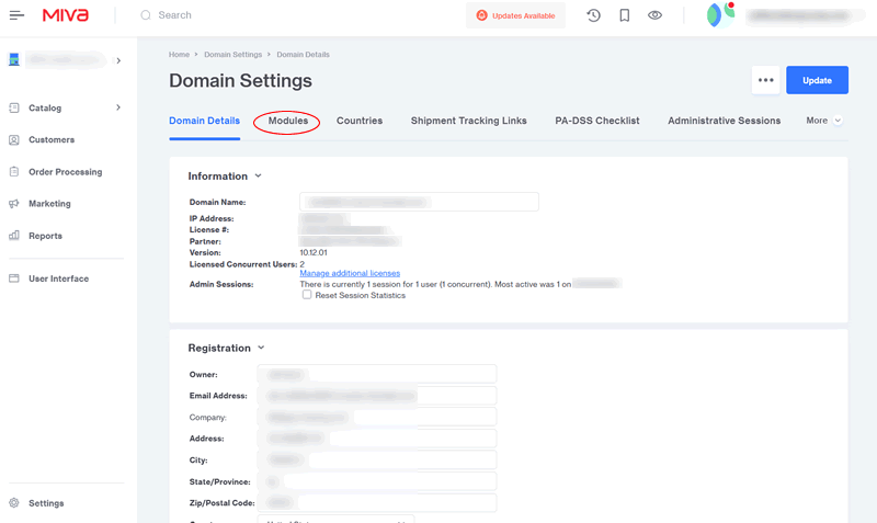 Domain Settings